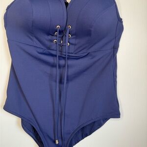 Navy Nip Tuck One Piece bathing suit